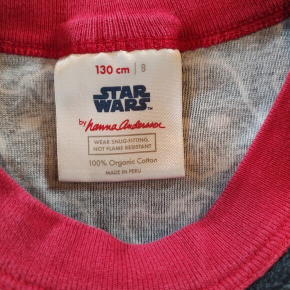 Hanna Andersson Star Wars Darth Vader Pajama Set Black Red Allover Print 8 130cm - Picture 2 of 5